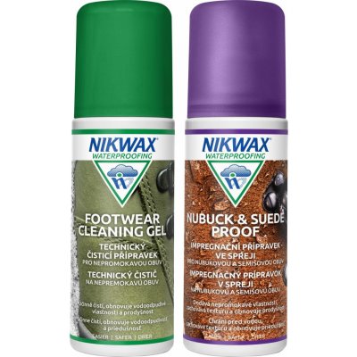 Nikwax Twin Nubuck & Suede Spray + Footwear Cleaning Gel Brush 2 x 125 ml – Zboží Mobilmania