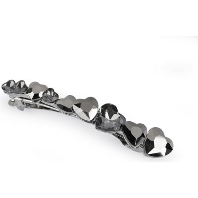 Francouzská spona do vlasů srdce Varianta: 2 black diamond, Balení: 1 ks – Hledejceny.cz