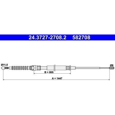 Lanko ruční brzdy ATE 24.3727-2708 (AT 582708)