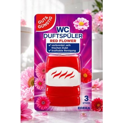 G&G WC závěsný tekutý blok Red Flower 3 x 165 ml – Zboží Mobilmania