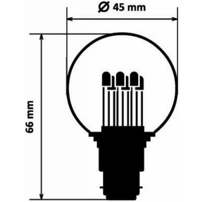 DLED LB22W DecoLED LED žárovka teple bílá, patice B22