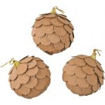 Anděl Přerov Baňky hnědé s lupínky 8 cm 3 ks polystyren – Zboží Dáma