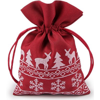 Prima-obchod Vánoční dárkový pytlík 10x15 cm, barva 2 červená tmavá – Hledejceny.cz