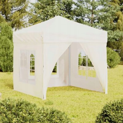 vidaXL 93501 Skládací party stan s bočními stěnami 2 x 2 m krémový – Hledejceny.cz