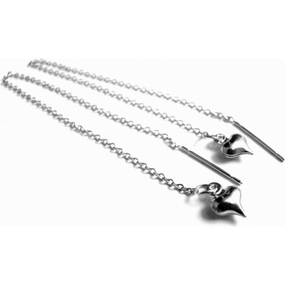 Steel Jewelry náušnice provlékací srdce z chirurgické oceli NS130141