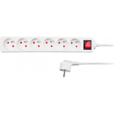 Solight prodl. přívod s vypínačem, 6-zásuvka,5m, bílá PP73 – Zboží Živě