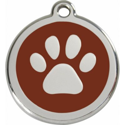 Red Dingo známka Paw Print Brown Tlapka hnědá M 30 mm – Zboží Dáma