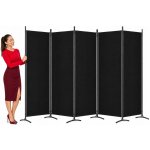 vidaXL 5dílný paraván černý 433 x 180 cm textil – Zboží Dáma
