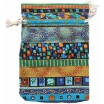 Nefertitis Sáček plátěný etno motiv modrý 10x14 cm NF12710 - cca 10 x 14 cm – Zboží Živě