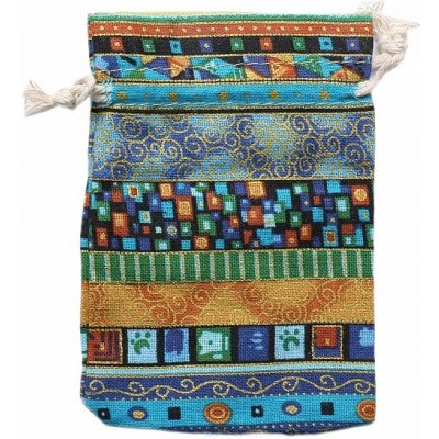 Nefertitis Sáček plátěný etno motiv modrý 10x14 cm NF12710 - cca 10 x 14 cm – Zboží Živě
