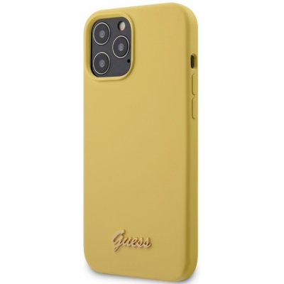 Pouzdro Guess Silicone Case Apple iPhone 12 Pro MAX žluté