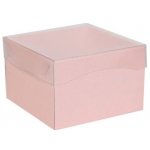 Dárková krabice s průhledným víkem 150x150x100 mm, růžová – Hledejceny.cz