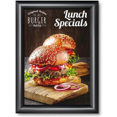 Jansen Display Klaprám A4 profil 25mm, barva RAL 9005 černá, 241 x 328 mm – Sleviste.cz