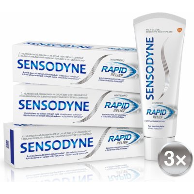 Sensodyne pro citlivé zuby Rapid 3 x 75 ml – Zboží Mobilmania