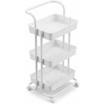 Boximo kuchyňský vozík 3patrový na kolečkách 37 x 43 x 89 cm bílý – Sleviste.cz