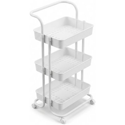Boximo kuchyňský vozík 3patrový na kolečkách 37 x 43 x 89 cm bílý – Sleviste.cz