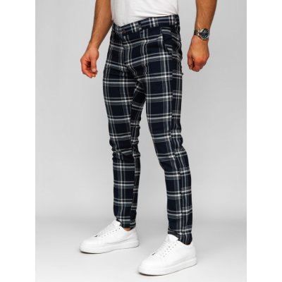 Bolf pánské textilní karované jogger kalhoty 184144 Tmavě modré – Zbozi.Blesk.cz