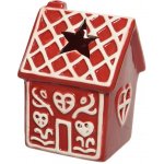 Vánoční dekorace porcelánový domeček na svíčku červený 9x9x12 cm 1 – Hledejceny.cz