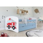 Kocot Kids Babydreams hasičské auto modrá se šuplíky s matrací – Zboží Mobilmania