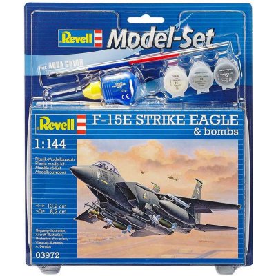 Revell Model set letadlo 63972 F 15E Strike Eagle & bombs CF 18 6278 1:144