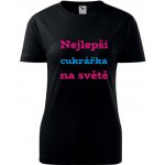 Černé dámské tričko nejlepší cukrářka dárek pro cukrářku – Hledejceny.cz