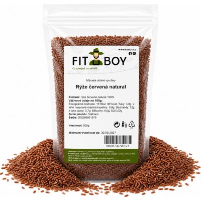 Fitboy rýže červená natural 0,5 kg – Zboží Mobilmania