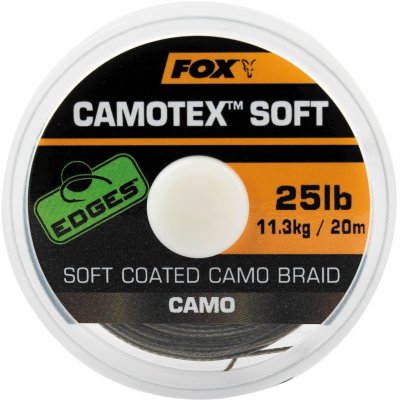 Fox ztužená šňůrka EDGES Camotex Soft Camo 20 m 20 lb, Nosnost 9,1 kg