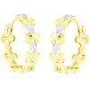 Náušnice Gemmax Jewelry zlaté náušnice kroužky s gravírovanými paprsky GLECN-14-01578