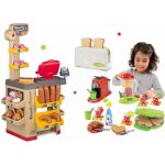 Smoby Set pekárna s koláči Baguette&Croissant Bakery s elektronickou pokladnou a topinkovač a vaflovač s mixérem, kávovarem a vaflí – Zboží Dáma