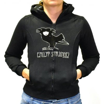 Emily Strange crow reversible hooded jacket black