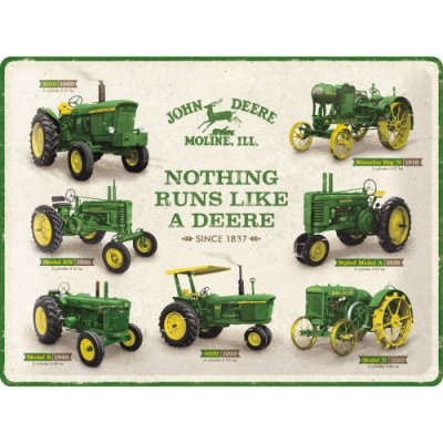 Postershop Plechová cedule: John Deere (Model Chart) - 40x30 cm – Zboží Mobilmania