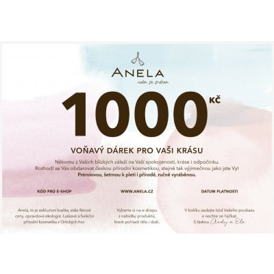 Anela Dárkový poukaz Hodnota: 1000 Kč – Sleviste.cz