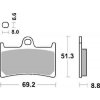 Moto brzdový kotouč Brzdové destičky Brembo přední YAMAHA YZF 600 R6 (nový model 06-20 řetěz 525) rok 05-16