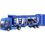 Teddies Auto kamion přepravník + auto kov/plast 32cm na volný běh v krabici 36x11x6cm – Zbozi.Blesk.cz
