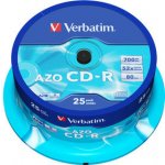 Verbatim CD-R 700MB 52x, Super AZO, spindle, 25ks (43352) – Zboží Živě