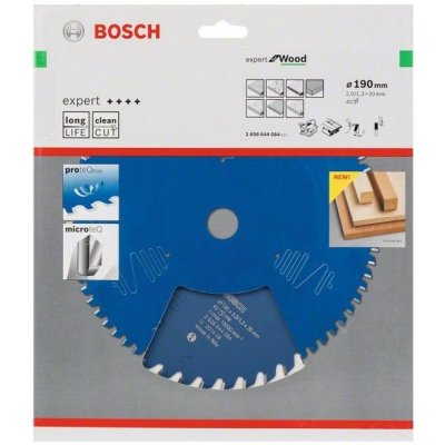 Bosch Professional Pilový kotouč na dřevo pro stolní pily Expert for Wood 190x30x2.0mm, 40 zubů – Zboží Mobilmania