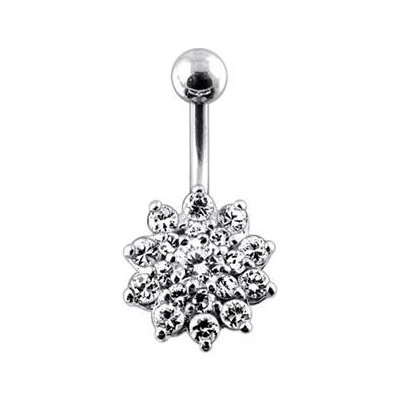 Šperky4U stříbrný piercing do pupíku kytička BP01099-CC – Zbozi.Blesk.cz