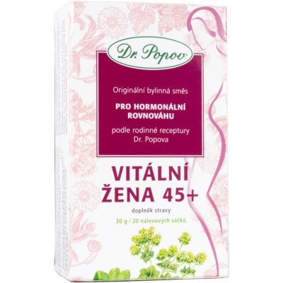 Dr.Popov Originální bylinná směs Vitální žena bylinný čaj na podporu hormonální rovnováhy 20 ks