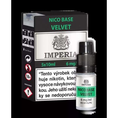 Nikotinová báze IMPERIA Velvet 5x10ml PG20-VG80 6mg – Hledejceny.cz