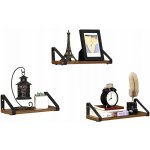 VASAGLE Nástěnná police s kovovou konzolí industriální 3 ks – Zboží Dáma