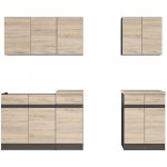 Kuchyňská linka 180A Junona bez pracovní desky Dub Sonoma / Wenge / Dub Sonoma K24-JUNONA_MODUL_WER_2/180A_BBL Black Red White – Hledejceny.cz
