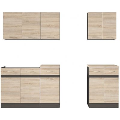 Kuchyňská linka 180A Junona bez pracovní desky Dub Sonoma / Wenge / Dub Sonoma K24-JUNONA_MODUL_WER_2/180A_BBL Black Red White – Hledejceny.cz