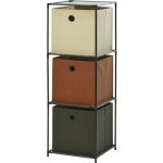 HOMESTYLING Úložný regál 3 patra s boxy textilní 102 cm KO-C80653210 – Zboží Mobilmania
