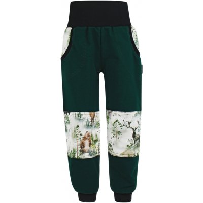 V Mart tepláky s dvojitými koleny Lesní zvířata zelená – Zbozi.Blesk.cz