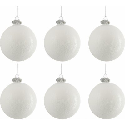 J-Line by Jolipa Sada bílých vánočních koulí s patinou 6 ks 28,5*20,5*9,5 cm – Hledejceny.cz