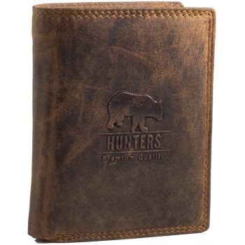Hunters Premium peněženka pánská kožená hnědá na výšku 308