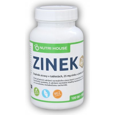 Nutri House Zinek 25mg 100 tablet – Hledejceny.cz