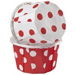 Decora Košíčky na muffiny červené a bílé tečky 24 ks 38 mm x 30 mm – Zboží Dáma