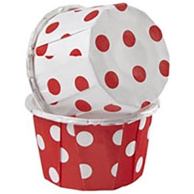 Decora Košíčky na muffiny červené a bílé tečky 24 ks 38 mm x 30 mm – Zboží Dáma
