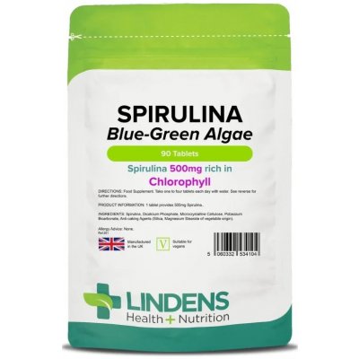 LINDENS Health + Nutrition Spirulina 500 mg 90 tablet – Hledejceny.cz